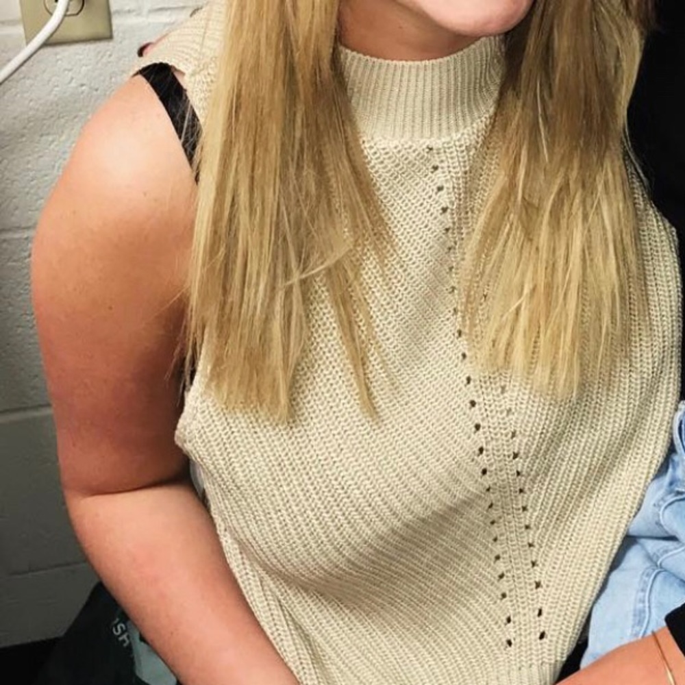 Cream sweater turtle neck tank